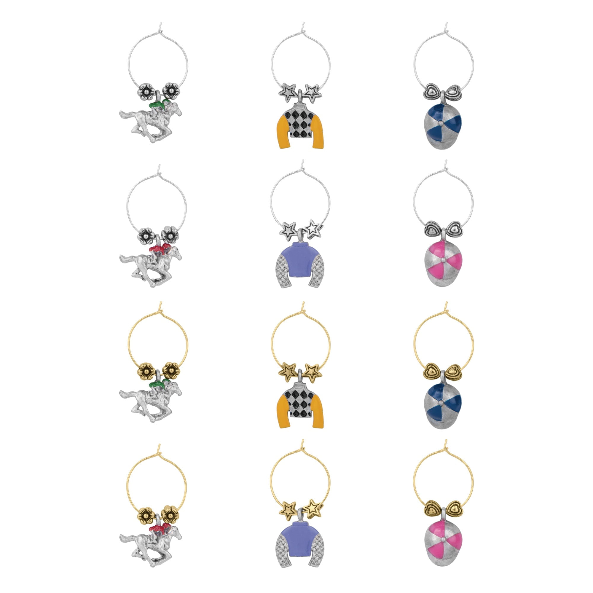 Wine Things 12-Piece Equestrian Wine Charms/Wine Glass Tags