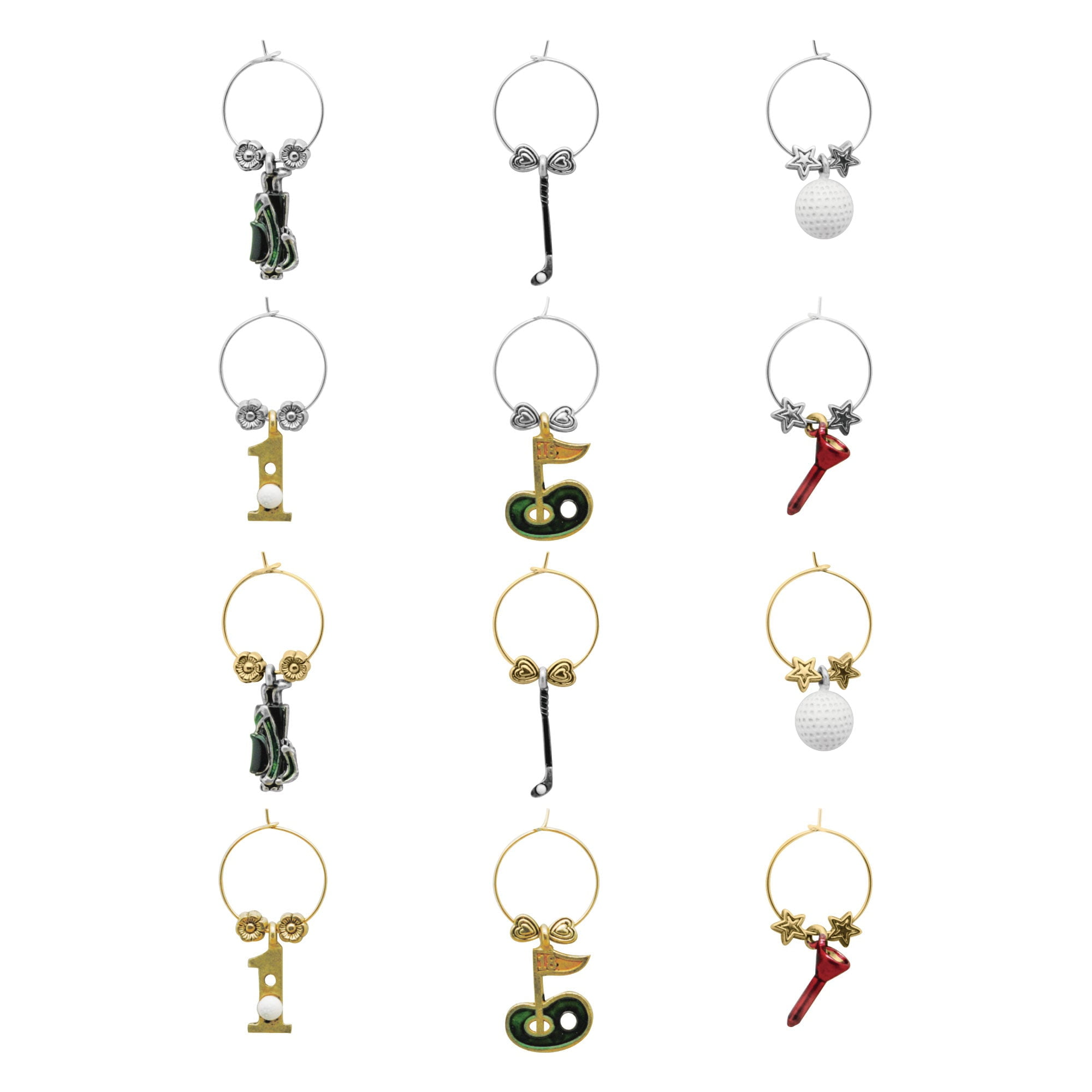 Wine Things 12-Piece Equestrian Wine Charms/Wine Glass Tags