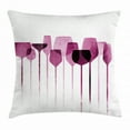 thumbnail image 1 of Wine Throw Pillow Cushion Cover, Conceptual Collage Artwork with Paper Textured Party Glasses Alcohol Drink Print, Decorative Square Accent Pillow Case, 16 X 16 Inches, Fuchsia Purple, by Ambesonne, 1 of 2