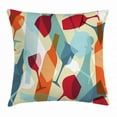 thumbnail image 1 of Wine Throw Pillow Cushion Cover, Modern Design Colorful Silhouettes of Glasses Bottles Fun Party Artistic, Decorative Square Accent Pillow Case, 18 X 18 Inches, Light Blue Ruby Orange, by Ambesonne, 1 of 2