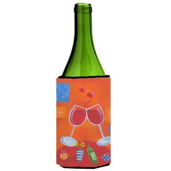 Wine Toast Cheers by Sarah Latham Wine Bottle Can cooler Hugger