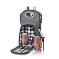 thumbnail image 1 of Wine Tote Insulated 2 Bottle Capacity 6 Pc Travel Set by Craft Connection Co - Gray Canvas with Fashionable Black and White Plaid, 1 of 10