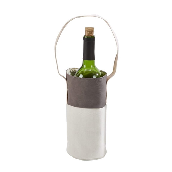 Creative Gifts International 002333 Leatherette Wine Tote, Grey