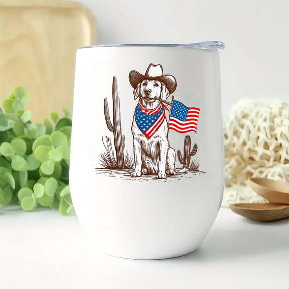 Wine Tumbler 12 oz w/ Sip Lid Double Wall Stainless Steel Insulated Cups| Printed Patriotic Sentiment Theme| Birth Gift for Mom