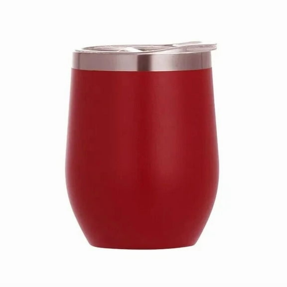 Wine Tumbler Glass Stainless Steel Vacuum Insulated With Lid 12Oz