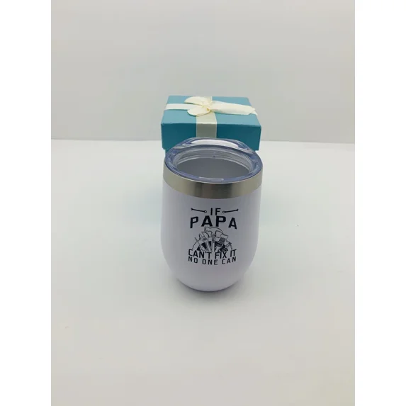 Wine Tumbler - Papa Cup 12Oz Stainless/Insulated/Gift Box