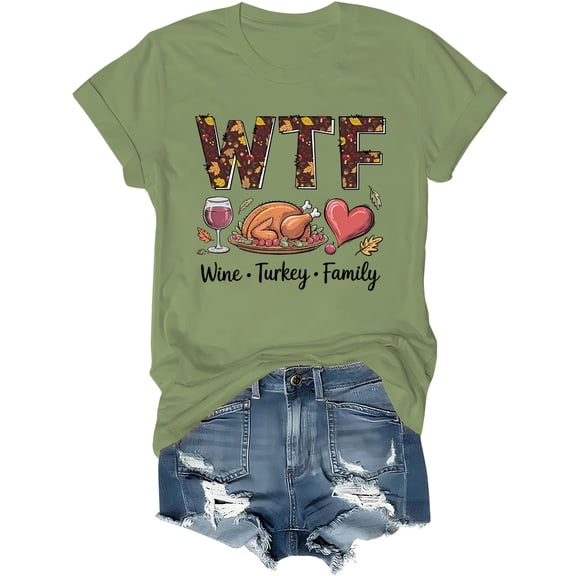 Wine Turkey Family Shirt Thanksgiving T-Shirt Funny Wtf Family Thanksgiving Shirts