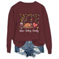 thumbnail image 1 of Wine Turkey Family Sweatshirt Thanksgiving Shirt Funny Wtf Family Thanksgiving Shirts, 1 of 7