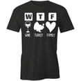 thumbnail image 1 of Wine Turkey Family T-Shirt | Cute Thanksgiving Black Tee Gift, 1 of 5