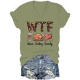thumbnail image 1 of Wine Turkey Family V Neck Shirt Thanksgiving T-Shirt Funny Wtf Family Thanksgiving Shirts, 1 of 6