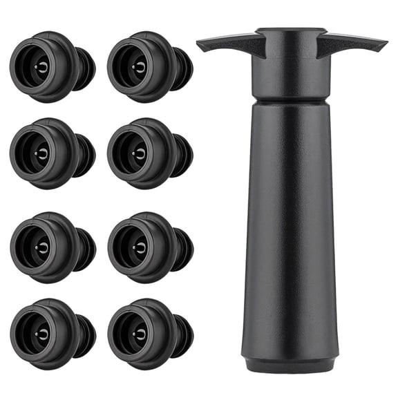 Wine Vacuum Pump, Wine Saver Stoppers, Wine Bottle Preserver with 6 Stoppers, Food Grade Silicone Stoppers, Reusable Wine Sealer, Leak Proof Wine Stopper for Standard Wine Bottles Freshness
