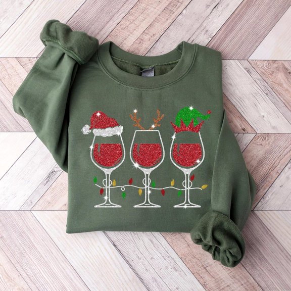 Wine Winter Holiday Shirt, Wine Glass Winter Holiday Lights Shirt, Winter Holiday Wine Shirt, Xmas Wine Holiday Wine Lover TSHIRT All Size S-5XL