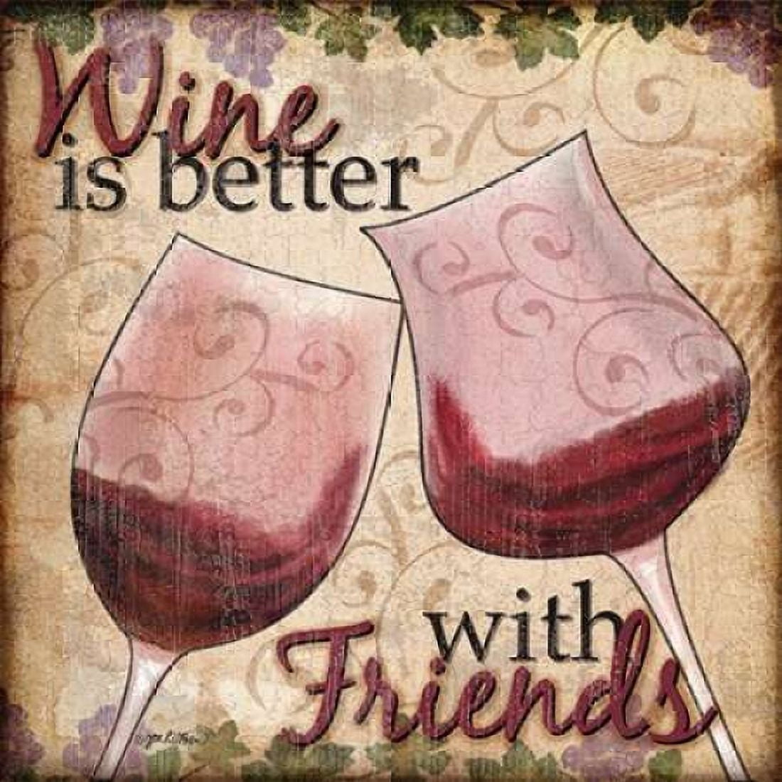 Wine With Friends II Canvas Art - Jen Killeen (24 x 24)
