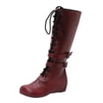 thumbnail image 1 of Wine Women Boots With Chic Design Comfortable For Social Gatherings, 1 of 4
