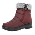 thumbnail image 1 of Wine Women'S Winter Boots With Round Toe And Mid Heel For Relaxation In Casual Settings And Leisure Wear, 1 of 4