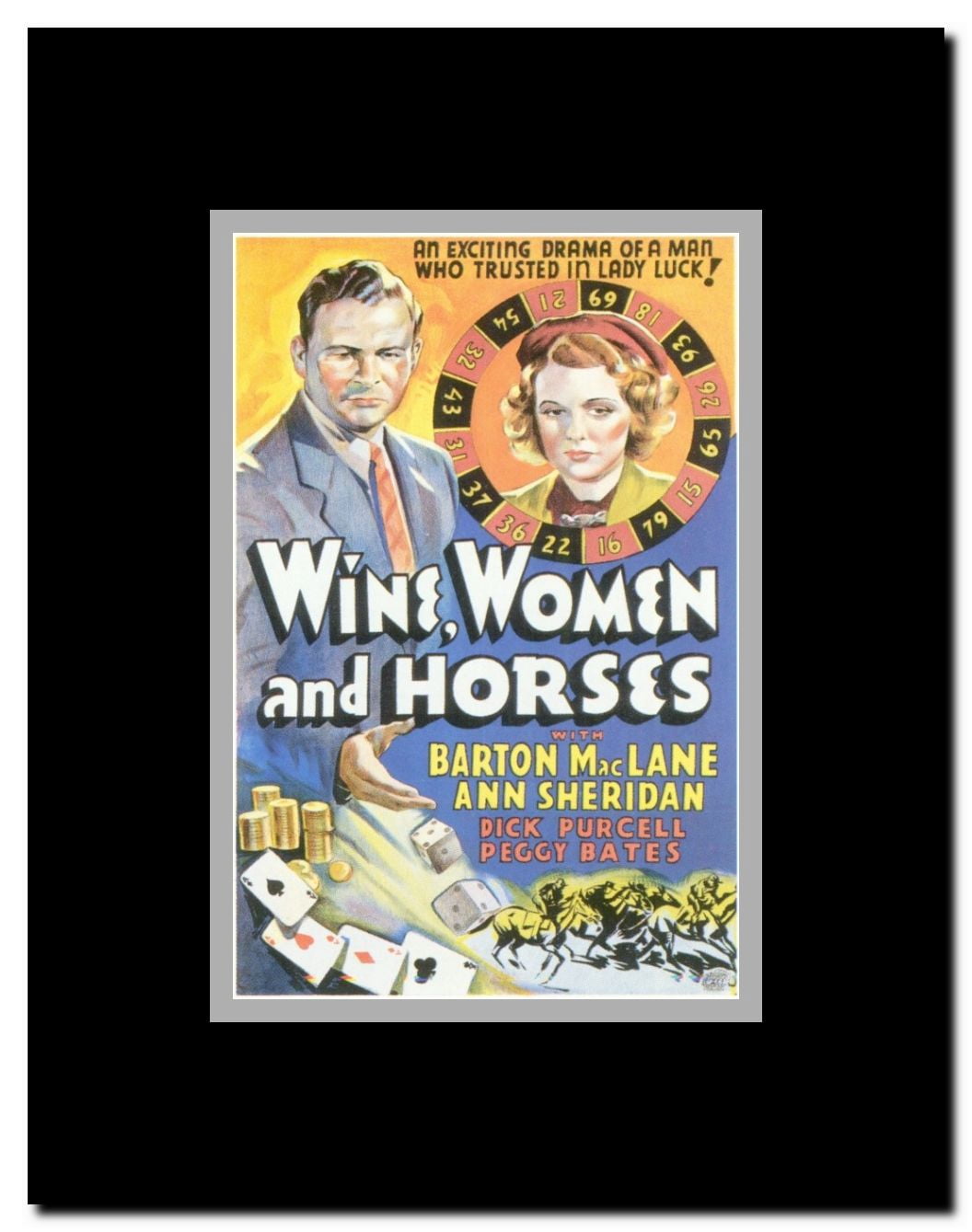 Wine Women and Horses Framed Movie Poster
