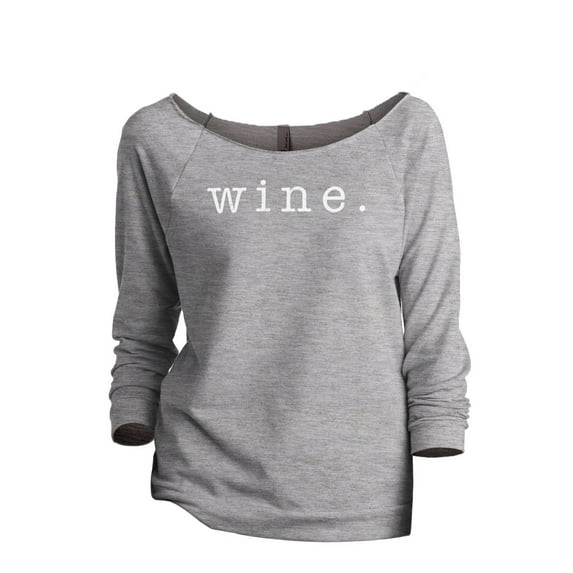 Wine. Women's Fashion Slouchy 3/4 Sleeves Raglan Lightweight Sweatshirt Sport Grey 2X-Large