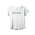 thumbnail image 1 of Wine. Women's Fashion Slouchy Dolman T-Shirt Tee Heather White Medium, 1 of 3