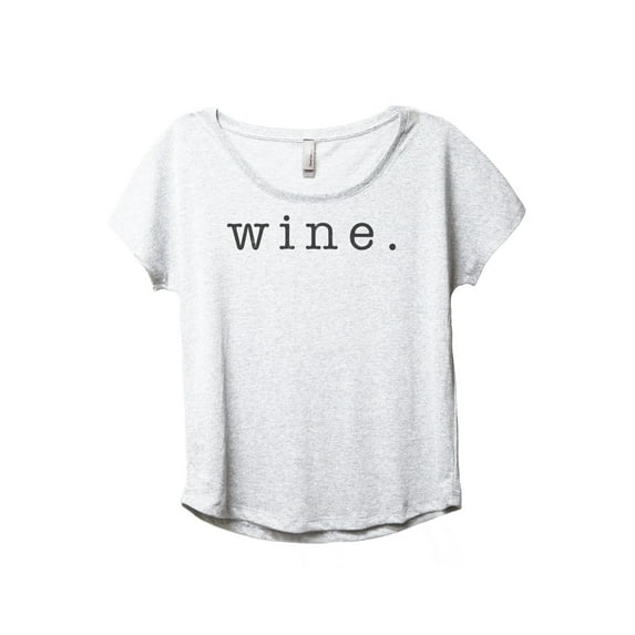 Wine. Women's Fashion Slouchy Dolman T-Shirt Tee Heather White Medium