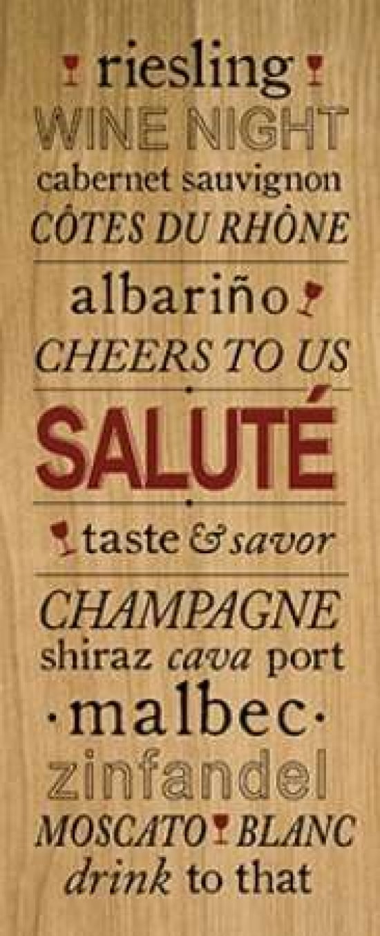 Wine Words I Canvas Art - hartworks (24 x 48)