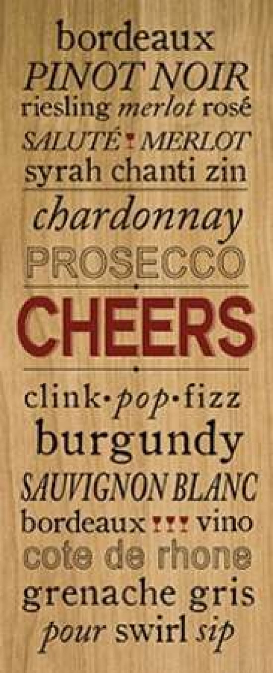 Wine Words II Canvas Art - hartworks (10 x 20)
