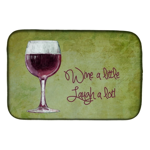 Wine a little laugh a lot Dish Drying Mat