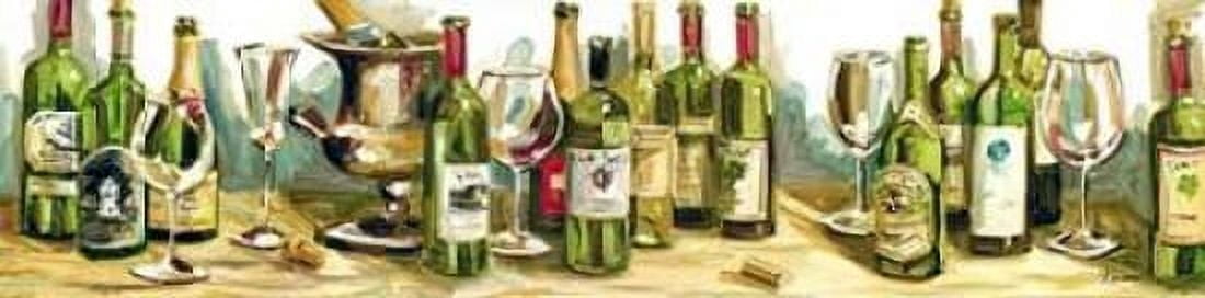Wine and Champagne Panel Canvas Art - Heather A French-Roussia (8 x 24)