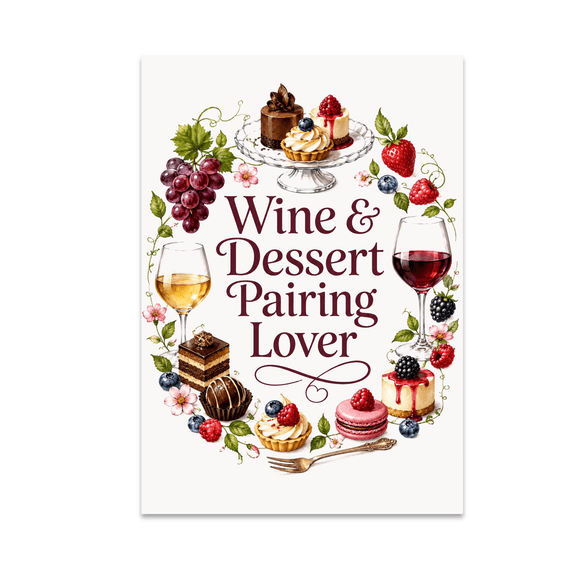 Wine and Dessert Pairing Lover Wall Art - Wine Enthusiast - 13x19 Poster Print