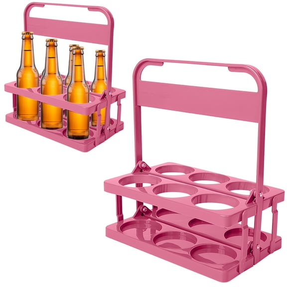Wine and Glass Racks,Plastic Foldable Beer Rack Portable Half Dozen 6 Bottle Hand Held Basket Portable Wine Rack And Cup Holder