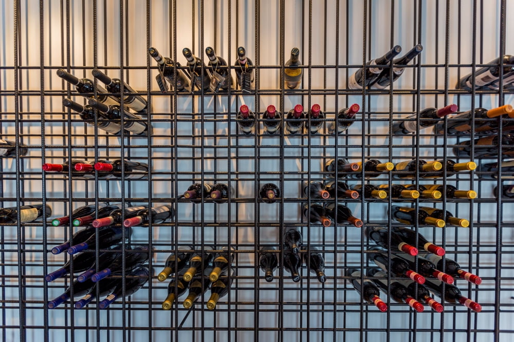 Wine bottles Reykjavik Iceland Canvas Art - Panoramic Images (27 x 9)