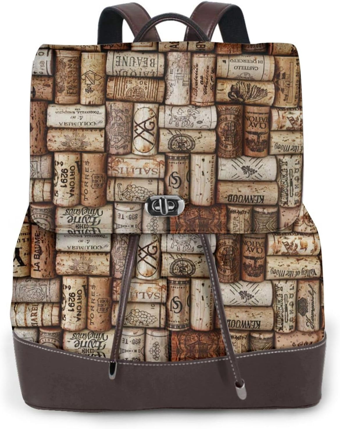 Wine cork Stylish Leather Backpack for Women-Premium Purses for Women-Bolsos Para Mujeres for Travel,and More