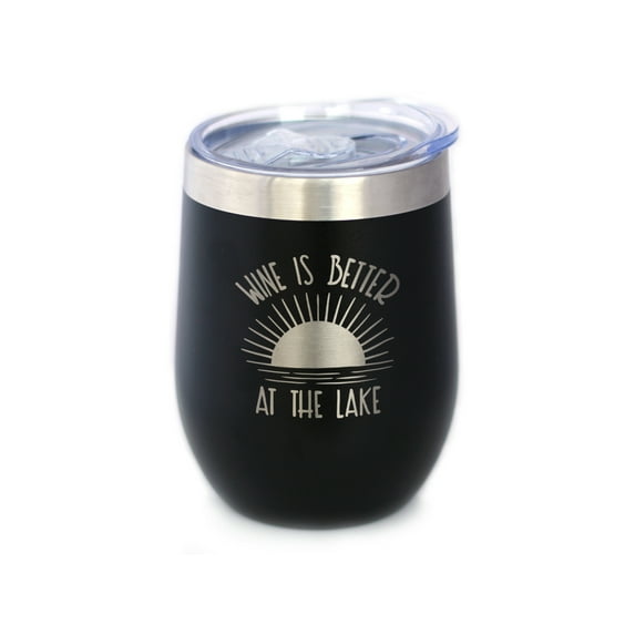 Bevvee Insulated Wine Tumbler 12 oz Wine Better Lake Lake Lover Gifts Tumblers