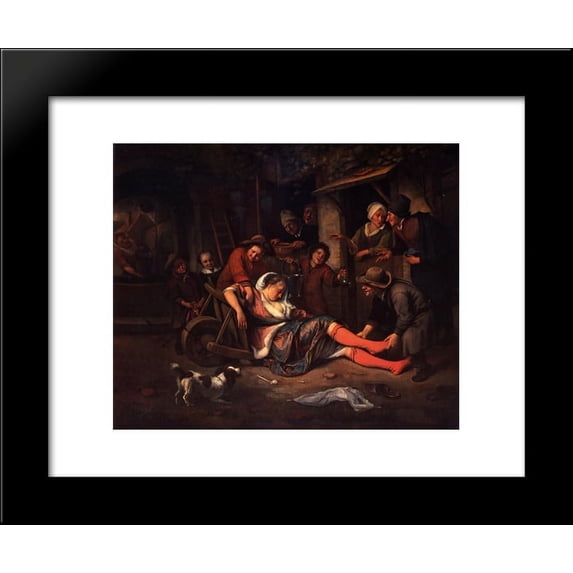 Wine is a Mocker 20x24 Framed Art Print by Jan Steen