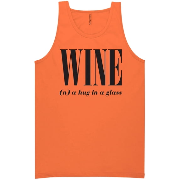 Wine (n) A Hug In A Glass Neon Tank Top
