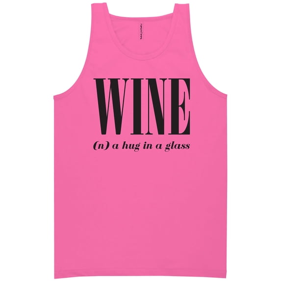Wine (n) A Hug In A Glass Neon Tank Top