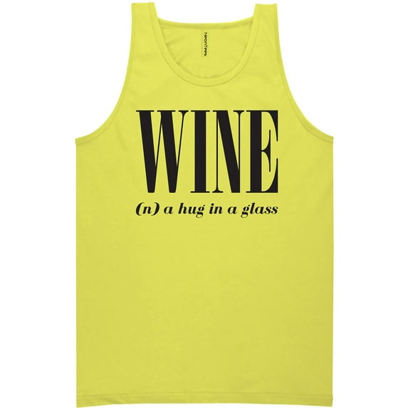 Wine (n) A Hug In A Glass Neon Tank Top