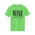 thumbnail image 1 of Wine (n) A Hug In A Glass Short Sleeve Neon T-Shirt, 1 of 1