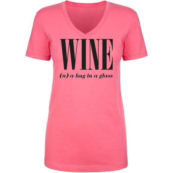 Wine (n) A Hug In A Glass Womens V-Neck T-Shirt