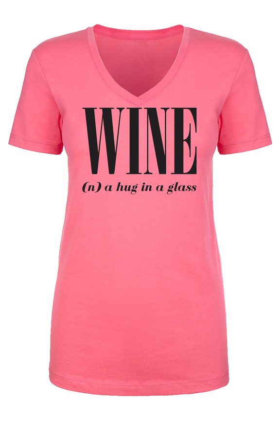 Wine (n) A Hug In A Glass Womens V-Neck T-Shirt