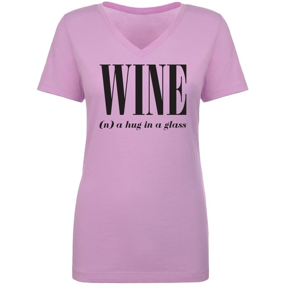 Wine (n) A Hug In A Glass Womens V-Neck T-Shirt