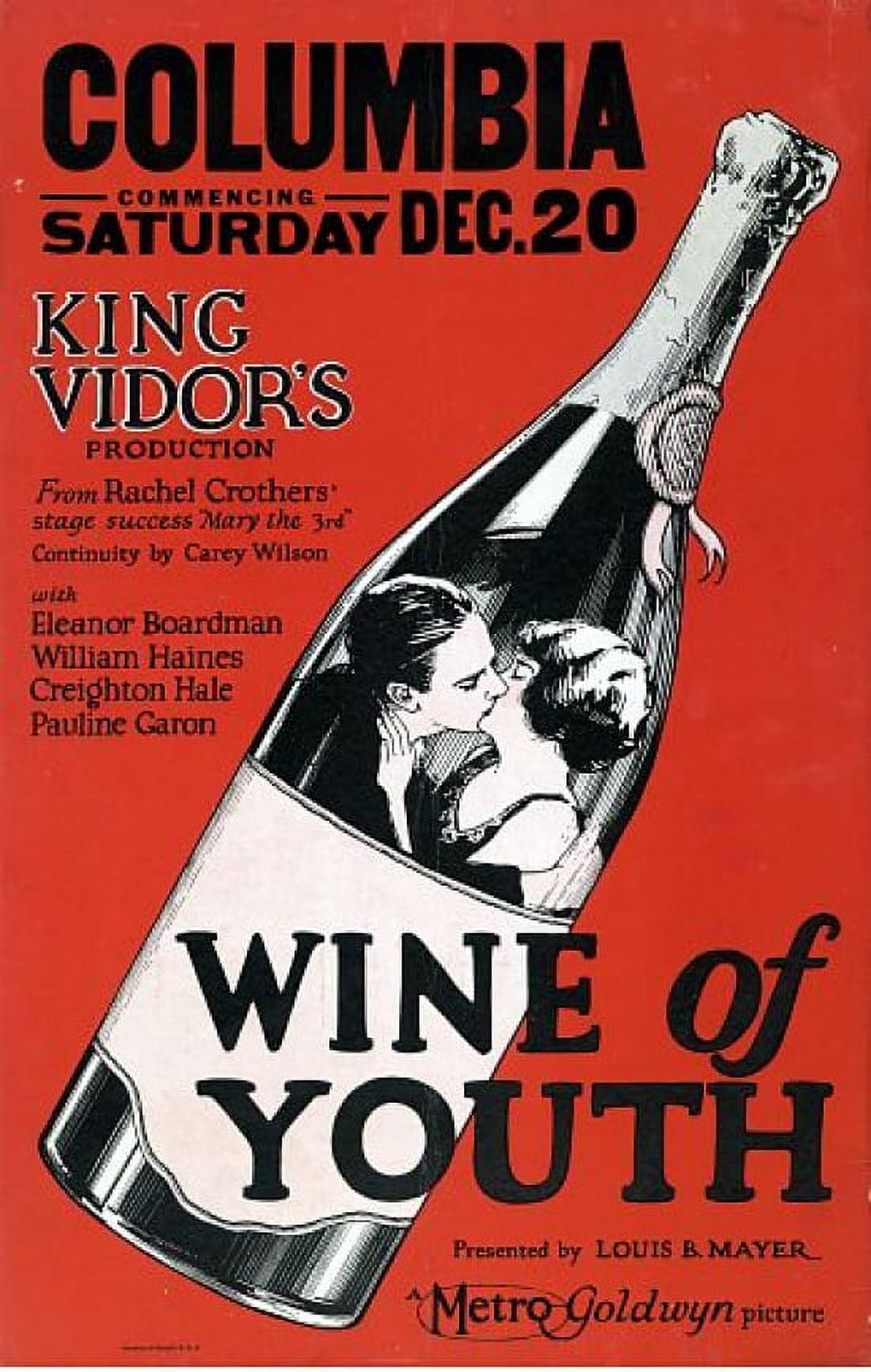 Wine of Youth King Vidor Movie Canvas Art - (18 x 24)
