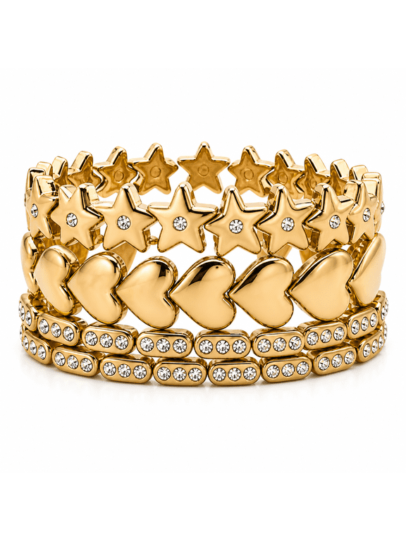Love and Shine Bracelet Stack for Women Pre-Stacked Set