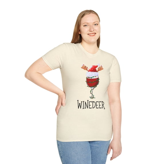 Winedeer Funny Drinking, Gildan Unisex Softstyle Shirt, Graphic Tee, S-3XL