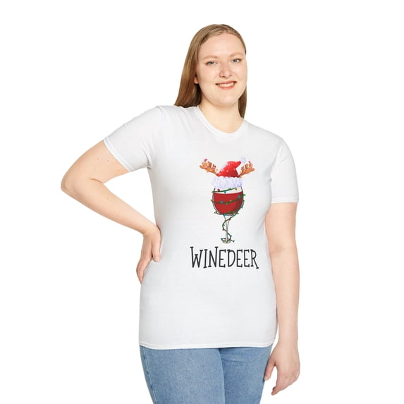 Winedeer Funny Drinking, Gildan Unisex Softstyle Shirt, Graphic Tee, S-3XL
