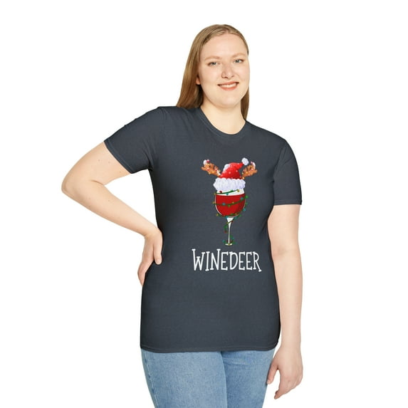 Winedeer Funny Drinking, Gildan Unisex Softstyle Shirt, Graphic Tee, S-3XL