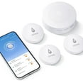 thumbnail image 1 of Winees Wi-Fi Water Leak Detector, Water Detector Alarm with 656ft Transmission Range, Leak Alert Email & SMS Notification , 3 Detectors & 1 Hub, for Kitchens, Basements, Bathrooms, 1 of 8