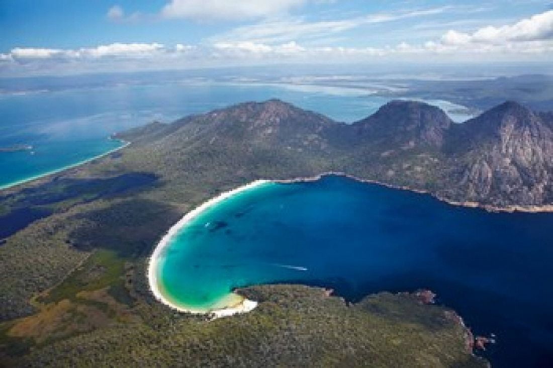 Wineglass Bay and The Hazards Freycinet National Park Tasmania Australia Canvas Art - David Wall DanitaDelimont (29 x 19)
