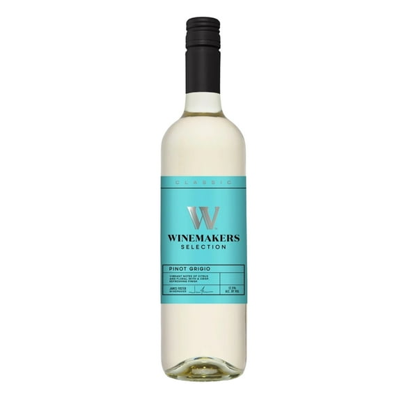 Winemakers Selection Classic Series Pinot Grigio California White Wine, 750ml Bottle, 13% ABV