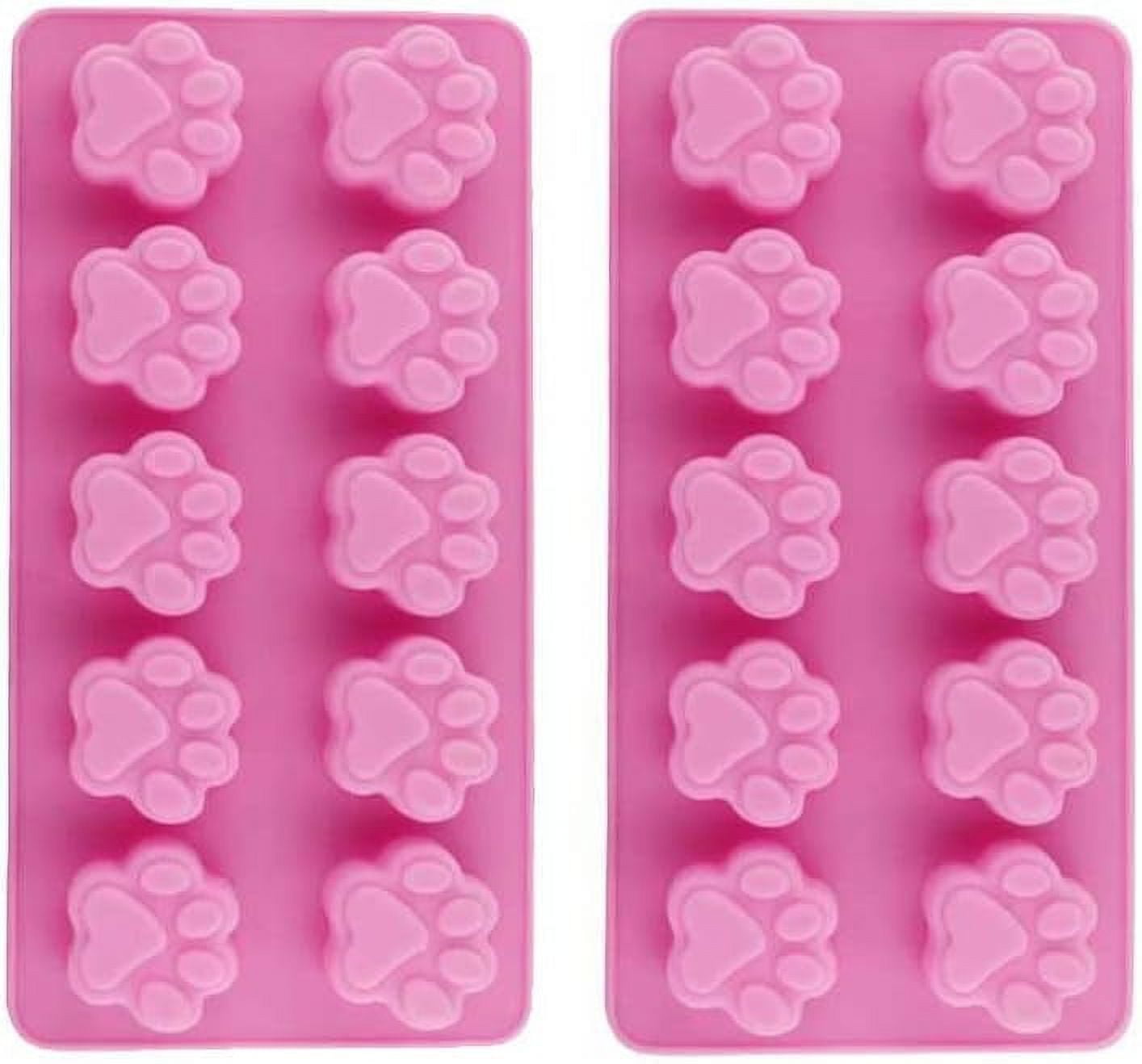 Winerming 5PCS Silicone Molds Puppy Dog Paw and Bone, Elegant Chocolate Molds for Baking, Non-Stick gummy molds, Dog Treat Molds, Used for Chocolate, Candy,Pudding, Jelly,Ice Cube,Biscuits,Dog Treat