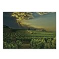thumbnail image 1 of Winery Cutting Board, Sunset over the Vineyards of the South of France Sunbeams Cloudscape Picture, Decorative Tempered Glass Cutting and Serving Board, Small Size, Green Yellow Grey, by Ambesonne, 1 of 1